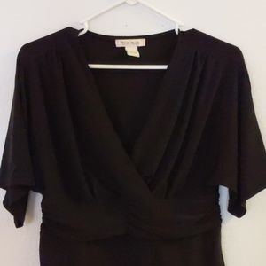 White House Black market black flowy silky blouse